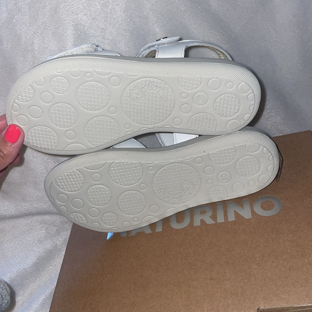 NWT NATURINO BRAHMA Leather sandals with flowers in White - Picture 10 of 11
